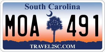 SC license plate MOA491