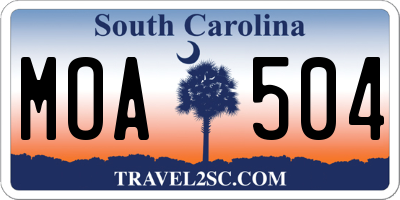 SC license plate MOA504