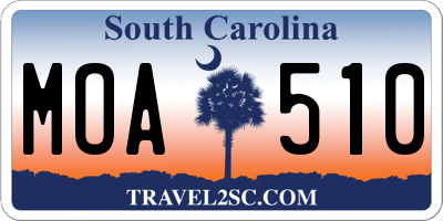SC license plate MOA510