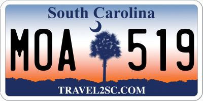 SC license plate MOA519