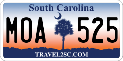 SC license plate MOA525