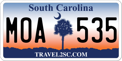 SC license plate MOA535
