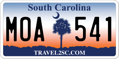 SC license plate MOA541