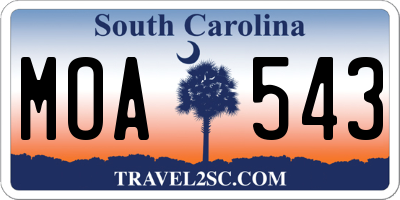 SC license plate MOA543