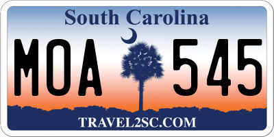 SC license plate MOA545