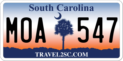 SC license plate MOA547