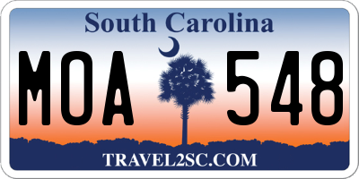SC license plate MOA548