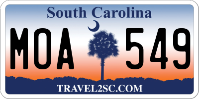 SC license plate MOA549