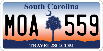 SC license plate MOA559