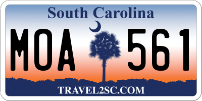 SC license plate MOA561