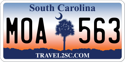 SC license plate MOA563