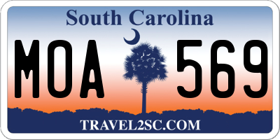 SC license plate MOA569