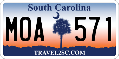 SC license plate MOA571