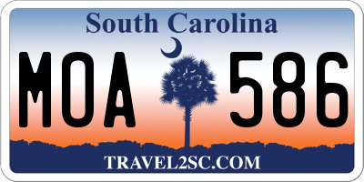 SC license plate MOA586