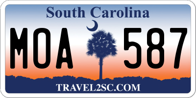 SC license plate MOA587