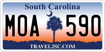SC license plate MOA590