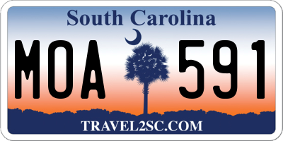 SC license plate MOA591