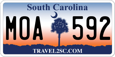 SC license plate MOA592