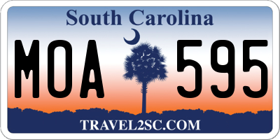 SC license plate MOA595
