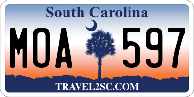 SC license plate MOA597