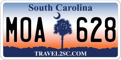 SC license plate MOA628