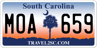 SC license plate MOA659