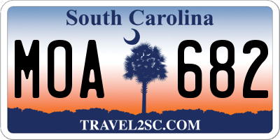 SC license plate MOA682