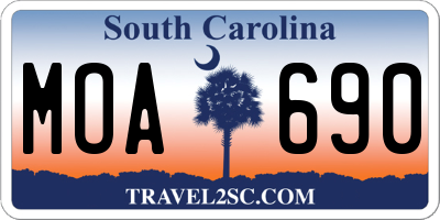 SC license plate MOA690