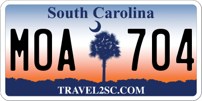 SC license plate MOA704
