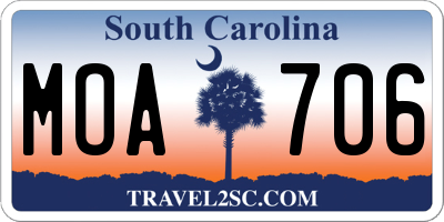 SC license plate MOA706