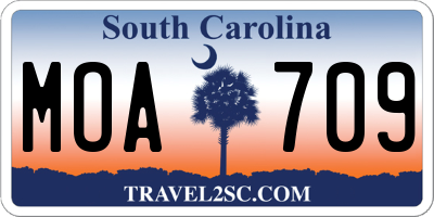 SC license plate MOA709