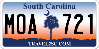 SC license plate MOA721