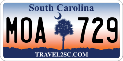 SC license plate MOA729