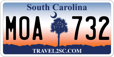 SC license plate MOA732