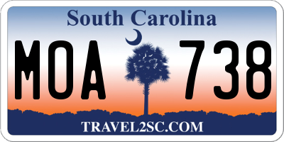 SC license plate MOA738