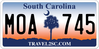 SC license plate MOA745