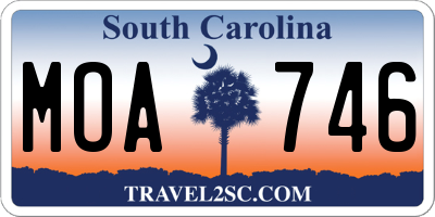 SC license plate MOA746