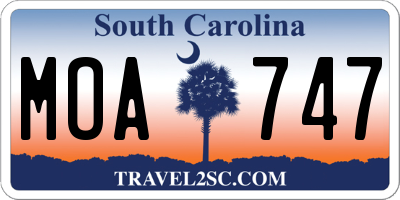SC license plate MOA747
