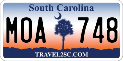 SC license plate MOA748