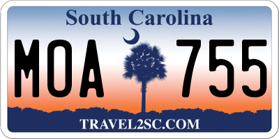 SC license plate MOA755