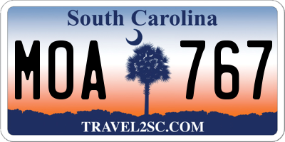 SC license plate MOA767