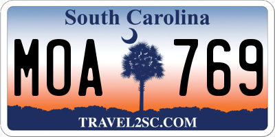 SC license plate MOA769