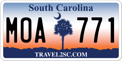 SC license plate MOA771