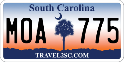 SC license plate MOA775