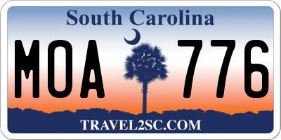 SC license plate MOA776