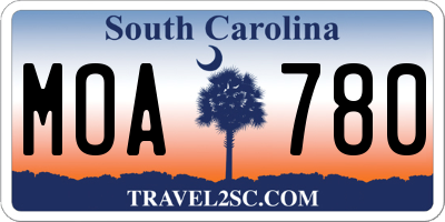 SC license plate MOA780