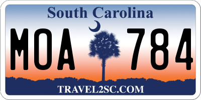 SC license plate MOA784