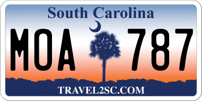 SC license plate MOA787