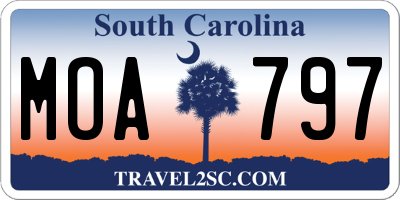 SC license plate MOA797