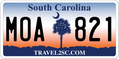 SC license plate MOA821
